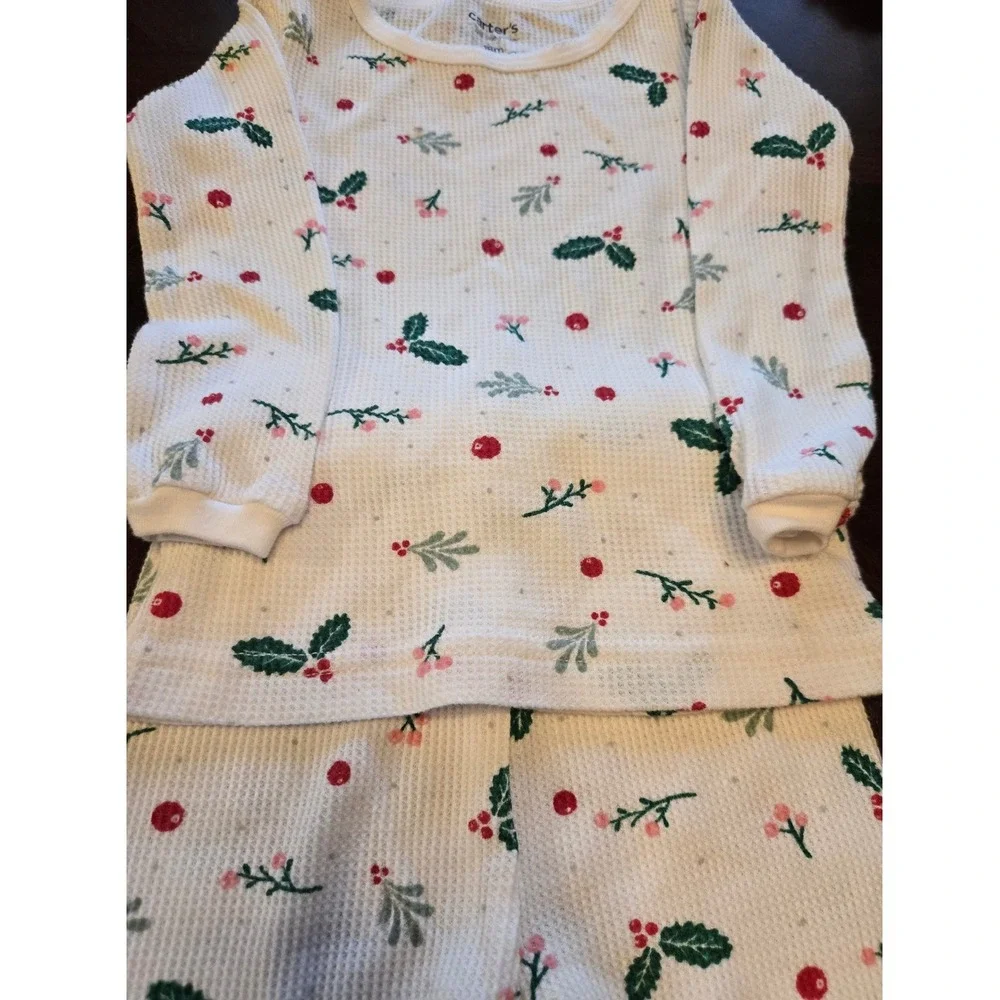 Carters Child of Mine 18M Christmas Pajamas Thermal Waffle Knit 3 Sets 6pc Lot